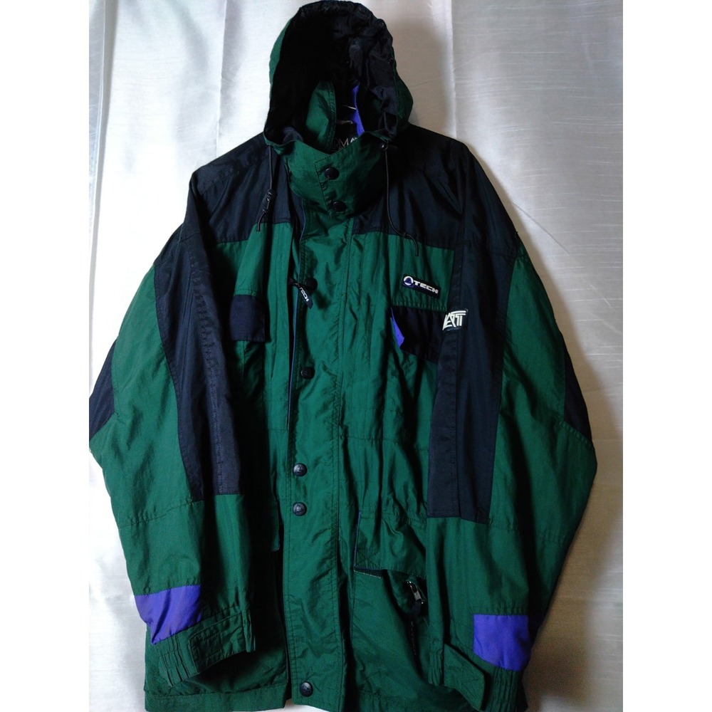Zermatt Vintage windbreaker Snow/Rain Green Jacket Lots Of Pockets Size‎ L